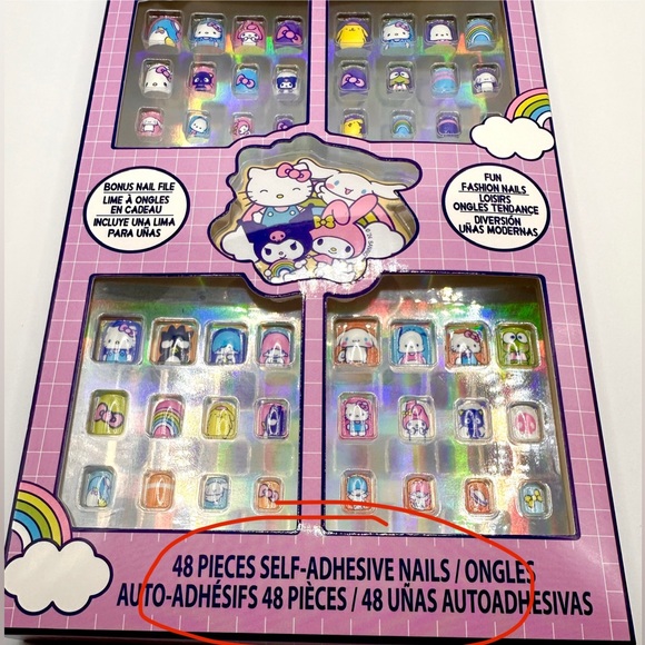 Adorable Hello Kitty and Friends Press-On Nail Set - Pink and Multicolor, NWOT - Picture 3 of 4
